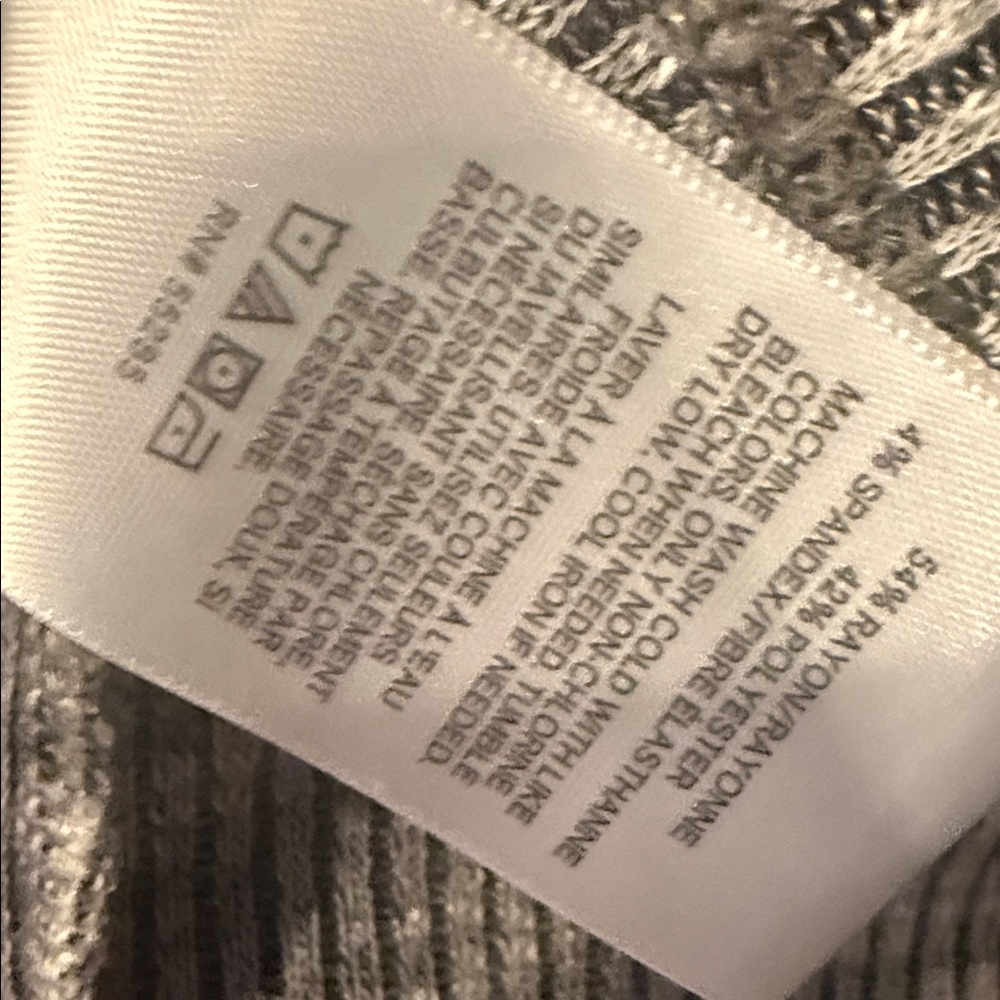 Expeess Gray Ribbed Off-Shoulder Top Large - Picture 3 of 4